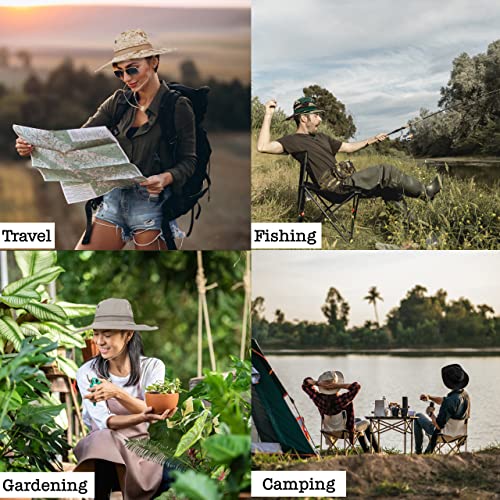 BaHoki Essentials Military Style Bucket Hat - Camo Outdoor Hat with Adjustable Strap - Wide Brim Safari Hat - style: Digital Desert