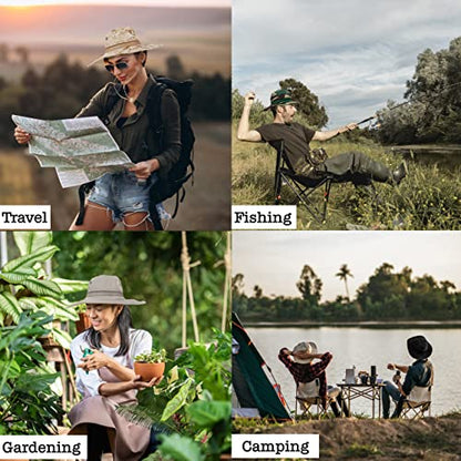 BaHoki Essentials Military Style Bucket Hat - Camo Outdoor Hat with Adjustable Strap - Wide Brim Safari Hat - style: Digital Desert