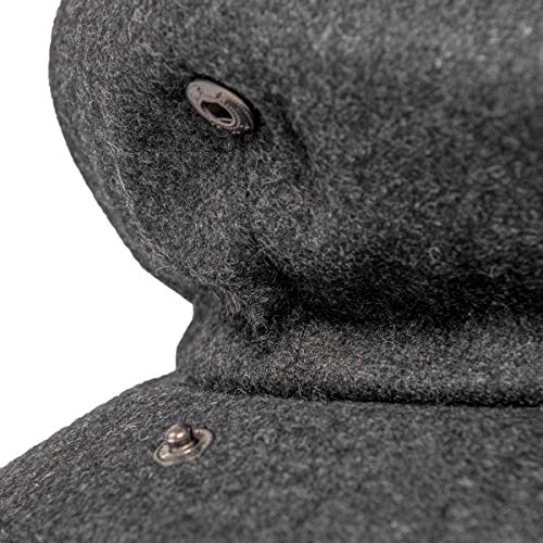Men Wool Blend 8 Panel Newsboy Cap - color: Dark Grey, size: 7 1/8