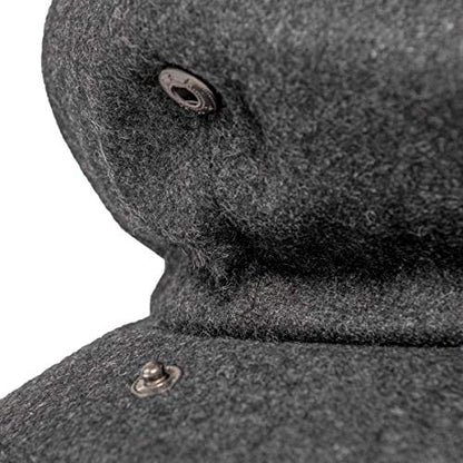 Men Wool Blend 8 Panel Newsboy Cap - color: Dark Grey, size: 7 1/8