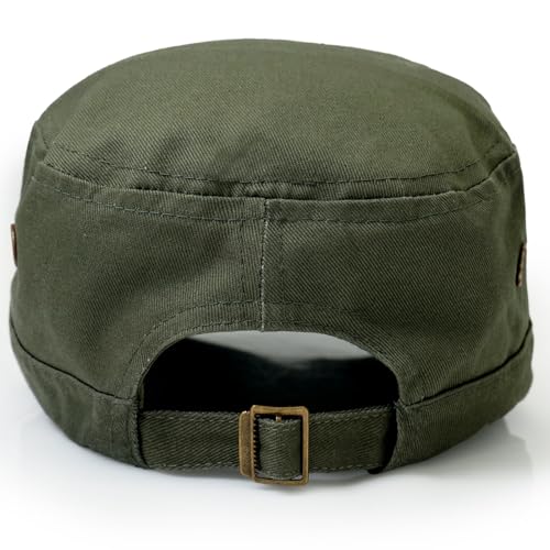 Men's Military Cadet Hat Flat Top Newsboy Cap - color: A - Green