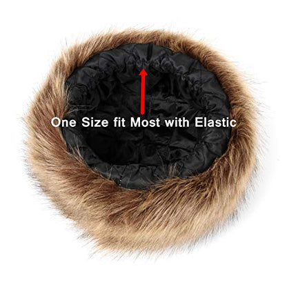 sy soul young Women's Leopard Faux Fur Hats Fluffy Bucket Hat Russian Style - color: Classic Leopard