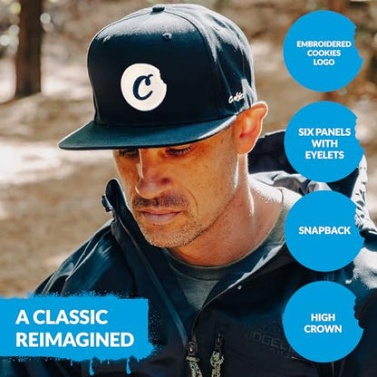 Cookies C-BITE Twill Snapback Cap, Embroidered Logo - color: White/ Cookies Blue