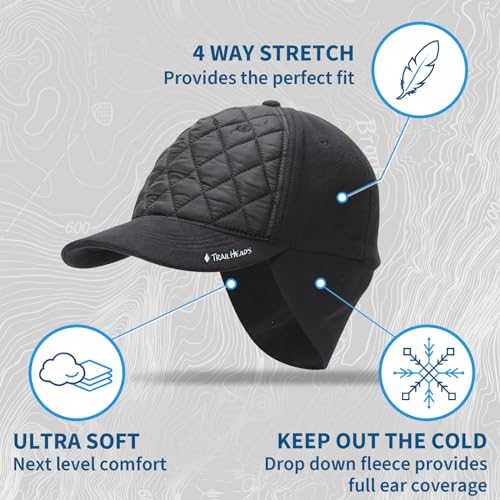TrailHeads Women's Ponytail Trucker Hat, Running, Hiking & Outdoor Sports - color: Quilted/Black