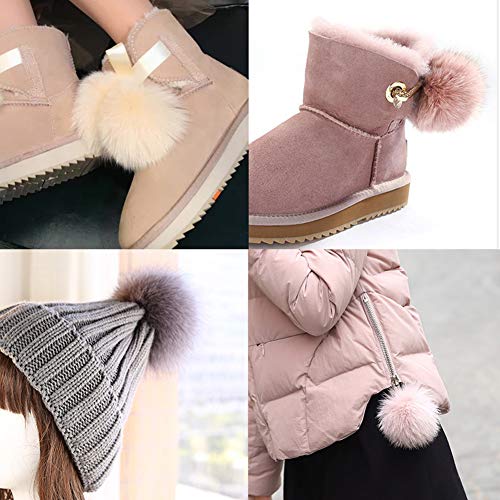Abgream 16-Pack Faux Fur Pom Pom Balls with Elastic Loop - color: Style A