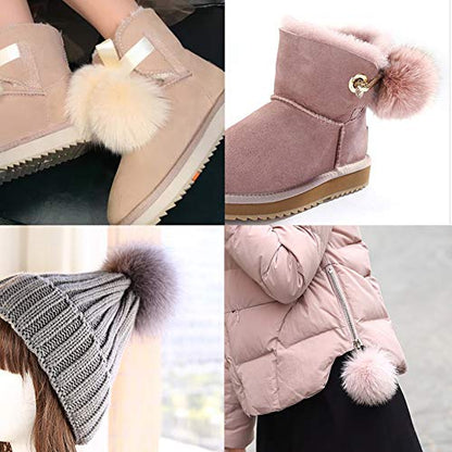 Abgream 16-Pack Faux Fur Pom Pom Balls with Elastic Loop - color: Style B