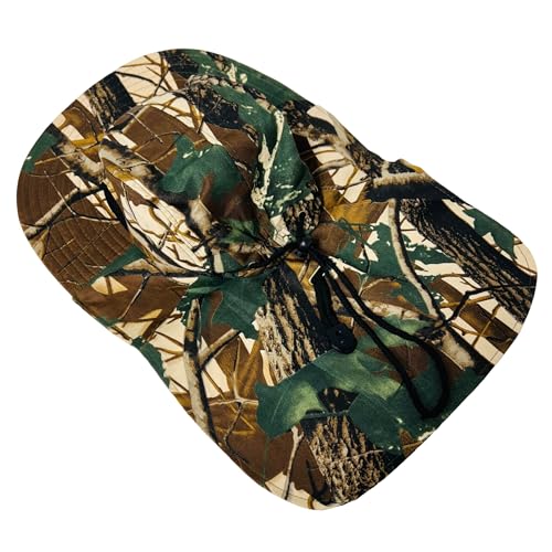 Packable and Adjustable Mesh Boonie Sun Hat with Neck Flap - color: Brown Hardwoods Camo
