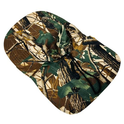 Packable and Adjustable Mesh Boonie Sun Hat with Neck Flap - color: Brown Hardwoods Camo