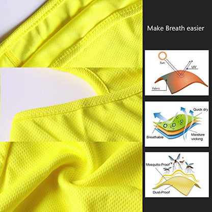 Balaclava Face Mask Adjustable Windproof UV Protection Hood - color: Yellow
