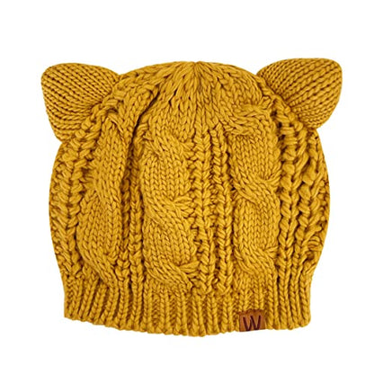 allydrew Winter Thick Knit Beanie Slouchy Beanie for Men & Women - color: Amber