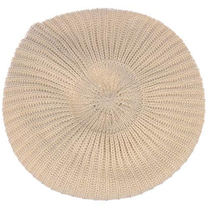 an Fall Winter Knit Beanie Beret Hat for Women Soft Knit Lining Many Styles - color: Beige