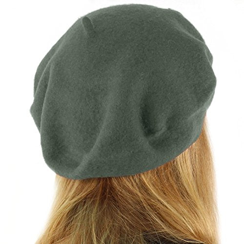 Classic Winter 100% Wool Warm French Art Basque Beret Tam Beanie Hat Cap - color: Gray