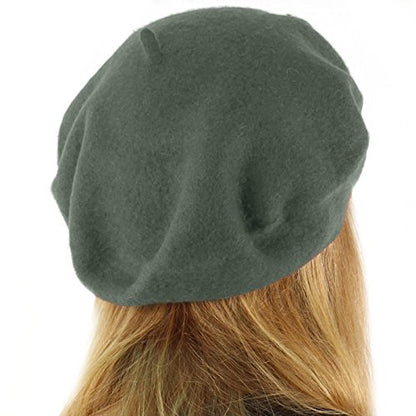 Classic Winter 100% Wool Warm French Art Basque Beret Tam Beanie Hat Cap - color: Gray