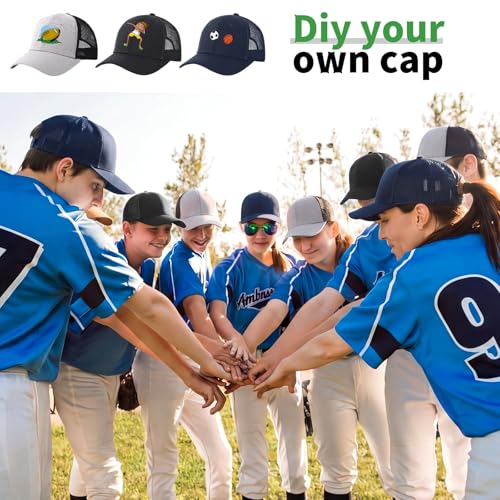 Suhine 24 Pcs Blank Trucker Hat Bulk,Unisex Baseball Cap - color: Black Blue Gray