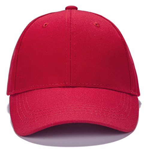 Edoneery Kids Baseball Hat, Adjustable Cotton Cap - color: Red, style: 3-8 Years