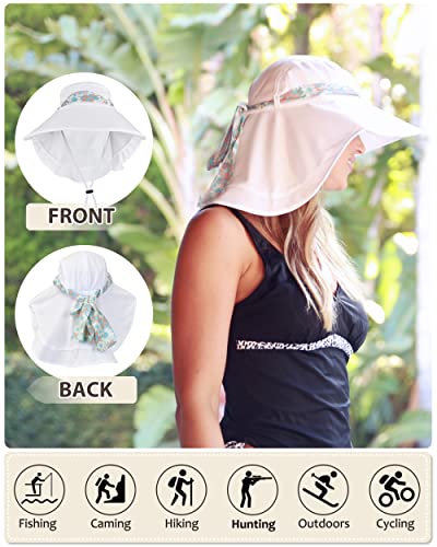Tirrina Women's Sun Hat Wide Brim, UV Protection Sun Hats for Women - color: White