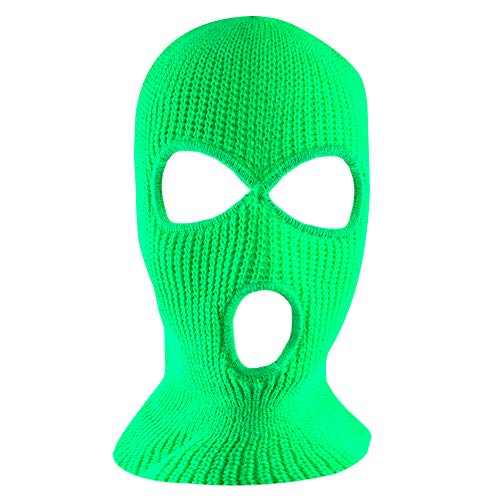 Super Z Outlet Knit Sew Acrylic Outdoor Full Face Cover Thermal Ski Mask One Size Fits Most - color: Neon Green
