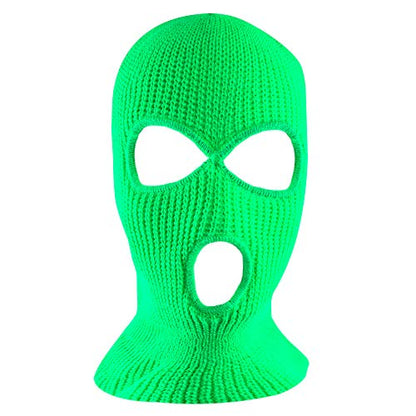 Super Z Outlet Knit Sew Acrylic Outdoor Full Face Cover Thermal Ski Mask One Size Fits Most - color: Neon Green