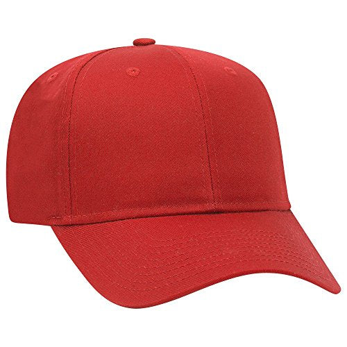 OTTO 6 Panel Pro Style Cotton Blend Twill Cap - color: Red