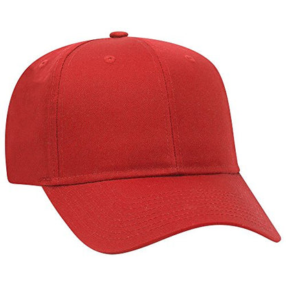 OTTO 6 Panel Pro Style Cotton Blend Twill Cap - color: Red
