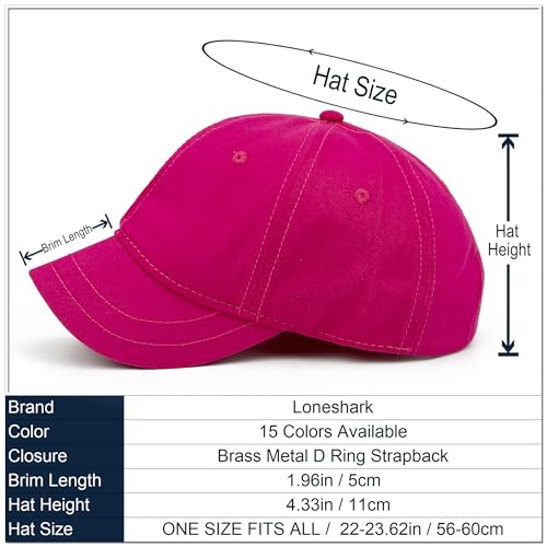 Loneshark Short Brim Baseball Cap for Running Small Bill Umpire Hat - color: Hotpink