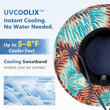 Unisex UVCoolix™ Cooling Sun Hat with Detachable Neck Flap - color: Sea Palm, size: Medium-Large