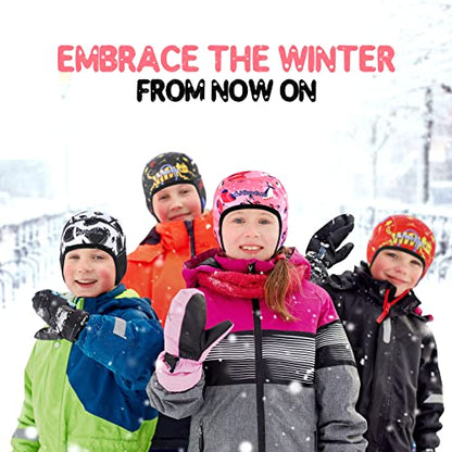Hikenture Kids Skull Cap Helmet Liner Winter Hat for Boys and Girls Beanie Ski Hat with Thermal Fleece for Snow Sports… - color: Pink12