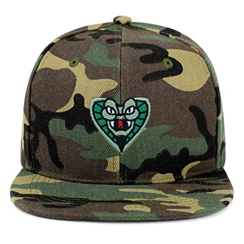 Snake Hip-Hop Snapback Hat Embroidered Baseball Cap Cobra - color: 14. Woodland Camo
