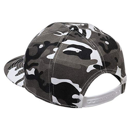 Classic Snapback Hat Cap Hip Hop Style Flat Bill Blank Solid Color Adjustable Size - color: 1pc Grey Camouflage