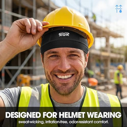 QINGLONGLIN Breathable Mesh Skull Cap Sweat Control HelmetLiner 2-Pack - color: Black + Black