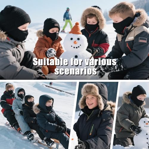 Xeoxarel Ski Mask Balaclava for Boys and Girls - color: Kids Ski Mask 3 Pack