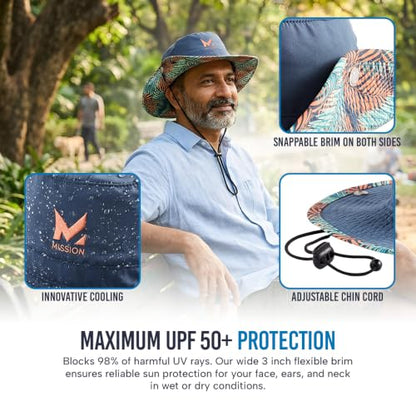 MISSION Cooling Bucket Hat - Unisex Wide-Brim Hat for Men & Women - Lightweight, Foldable & Durable - Cools Up to 2 Hours - color: Sea Palm