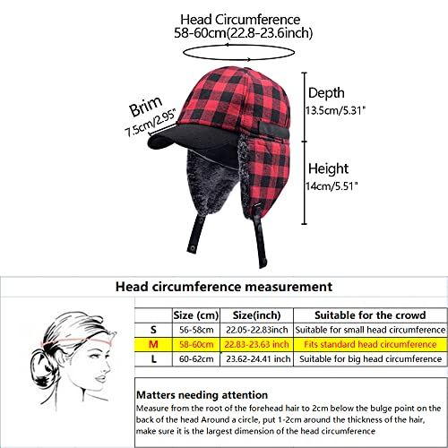 Winter Plaid Warm Trapper Hat Fur Ear Flaps Buffalo Elmer Fudd Cadet Aviator Baseball Ushanka Cap Hunting Men Women Teen