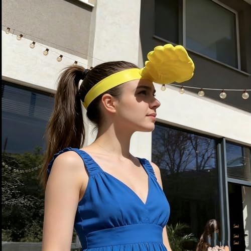 Novelty Hand Hat Visor - color: Yellow