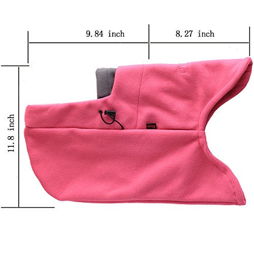 Warm Fleece Balaclava Ski Bike Full Face Mask Neck Warmer Winter Sports Cap - color: Rose Grey
