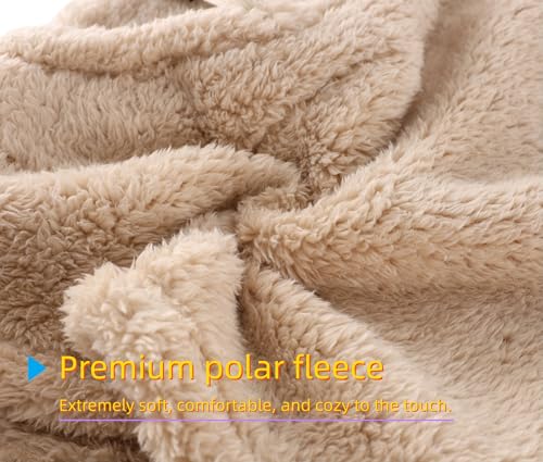 Connectyle Balaclava Hood Winter Hat for Men & Women Windproof One-Piece Fleece Hooded Scarf Ski Mask Cold Weather Hat - color: Beige