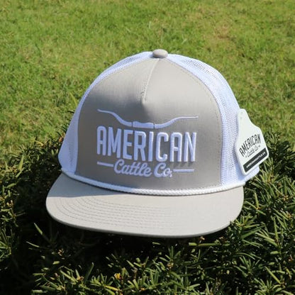 Longhorn Adjustable Snapback Western Hat - color: Grey/White