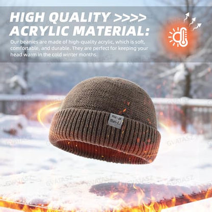 Soft Beanie Hat for Women Men Winter Knit Hat Roll-up Cuffed Harbour Hat Skull Cap Warm Swag Fisherman Ski Caps - color: Mg-zzm2590-orange