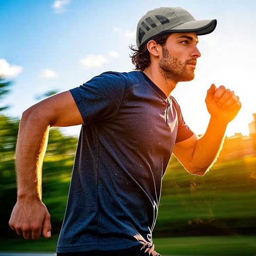 CLAPE Outdoor Sun Visor Hats Lightweight Waterproof Breathable Sports Hat UPF50+ Ultra Thin Cooling Baseball Hats - color: Yd04-light Gray