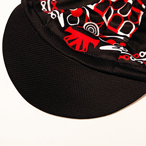 Weimostar Polyester Men Cycling Bike Bicycle Cap MTB Hat Sweat Wicking - color: Black Red Chain