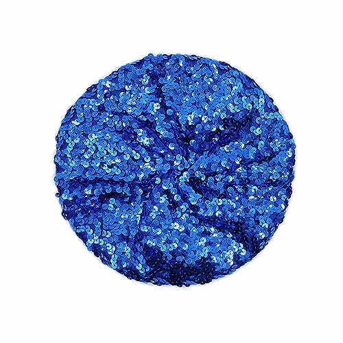 JUMISEE Sparkly Sequin Berets for Women Girls Fashion Beanie Hat Costume Accessories for Festival Party Dance - color: Blue