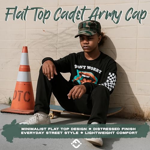 Funky Junque Vintage Newsboy Cap, Women's Cadet Cabbie Hat - color: 3 Pack: Distressed Black, Olive, & Camo