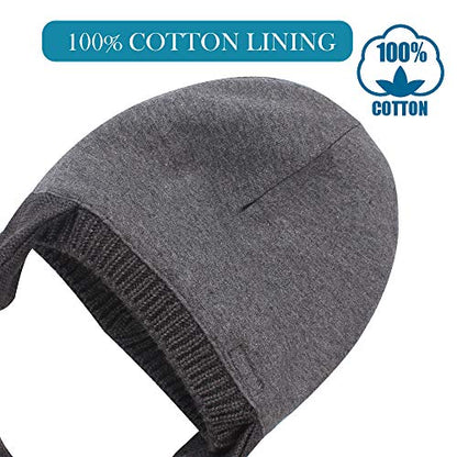 BAVST Baby Beanie Hat for Winter with Earfalp Cute Bear Kids Toddler Girls Boys Warm Knit Cap 0-2Years - color: Bear Ear 2-grey-dark, size: 6-12 Months