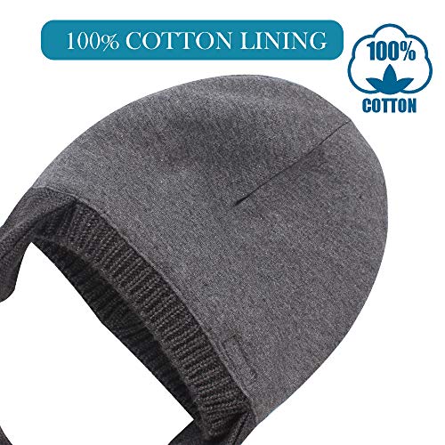 BAVST Baby Beanie Hat for Winter with Earfalp Cute Bear Kids Toddler Girls Boys Warm Knit Cap 0-2Years - color: Bear Ear 2-grey-dark, size: 0-6 Months