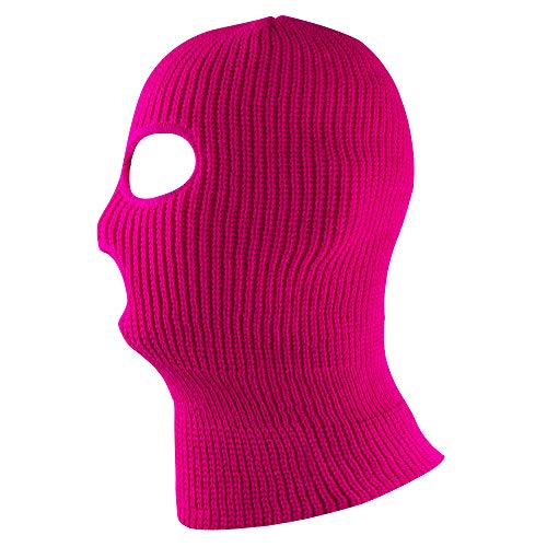 Super Z Outlet Knit Sew Acrylic Outdoor Full Face Cover Thermal Ski Mask One Size Fits Most - color: Hot Pink