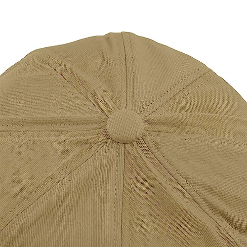 Newsboy Cabbie Baker boy hat Beret Cap for Women Pageboy Visor Paperboy Hat Sailor Fiddler Hat Adjustable - color: Khaki
