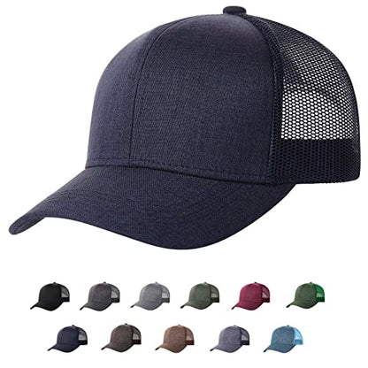 TSSGBL M, L, XL, XXL Snapback Trucker Hats Baseball Caps Adjustable Blank Mesh Back Ball Caps for Men Women - color: Navy, size: X-Large-XX-Large