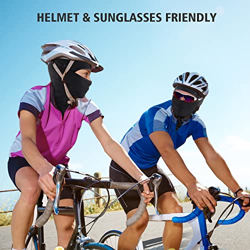 GL GLENSLAVE Summer Balaclava, Cooling Ice Silk Balaclava Full Face Mask UV Protector for Men Women Motorcycle Cycling - color: Black