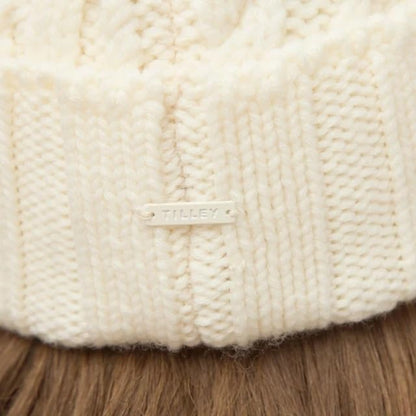 Tilley Unisex Adult Pom Pom Cable Beanie - color: Off-white, size: One Size