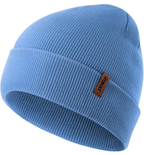 ROXUN Beanie for Men/Women Winter Hat Soft Warm Unisex Skull Stocking Cap - color: Sky Blue